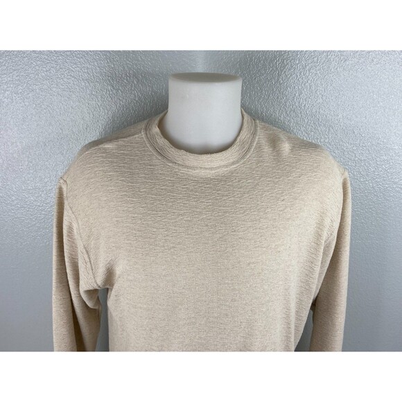 Paolo Valenzie Ben XL Tan Sweater Italy Textured Long Sleeve - Picture 2 of 9